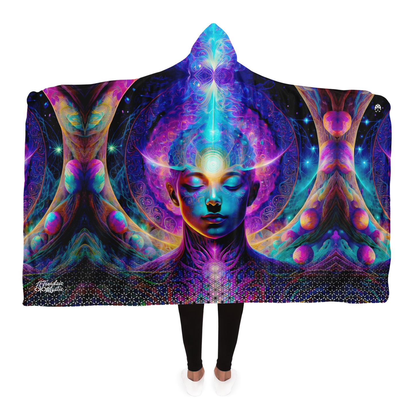 Mystic Contemplation - Sherpa Hooded Blanket