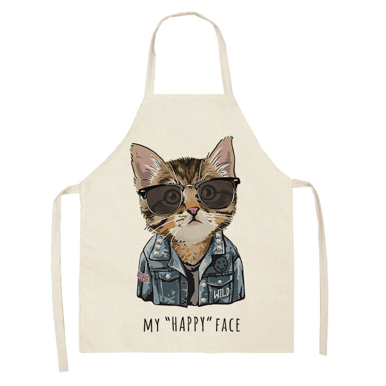 Explosive Animal Animation Multifunctional Kitchen Apron Cotton And Linen Apron