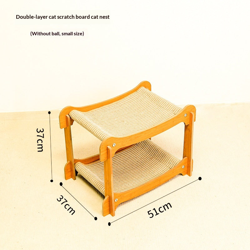 Multi-layer Sisal Cat Scratcher Lounge, Wear-Resistant & Low-Shedding Pet Toy