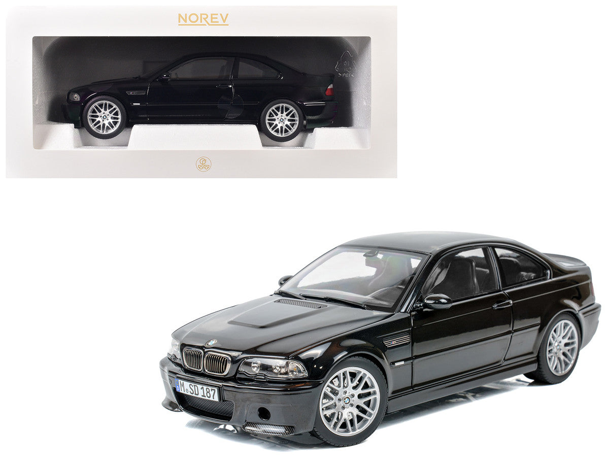 2003 BMW M3 CSL Saphire Black 1/18 Diecast Model Car by Norev