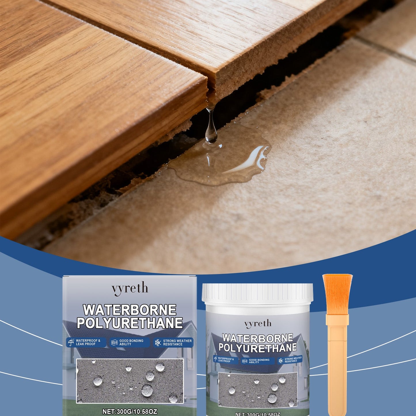 Roof Waterproof Adhesive Coating 300g Bottle-1 Brush1box