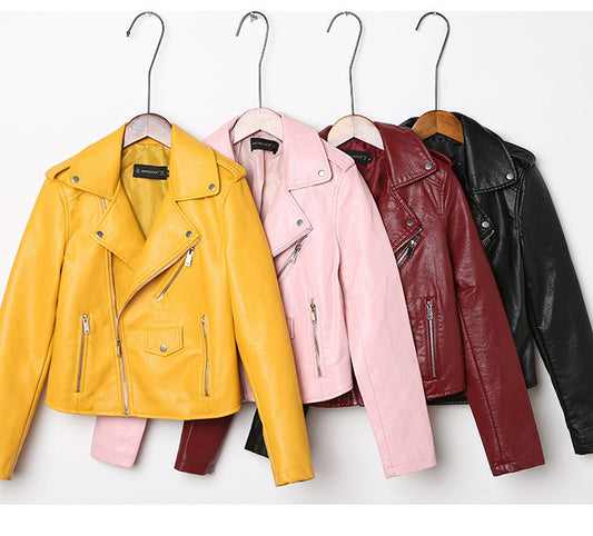 Women's Extra-Long Slim-Fit Cowhide Leather Jacket - Washed Motorcycle Coat with Bow Detail & Hood (100cm+ Length)