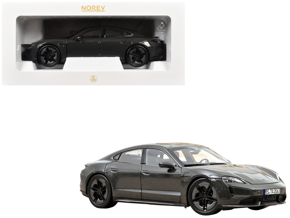 2024 Porsche Taycan Turbo S Slate Gray Neo 1/18 Diecast Model Car by Norev