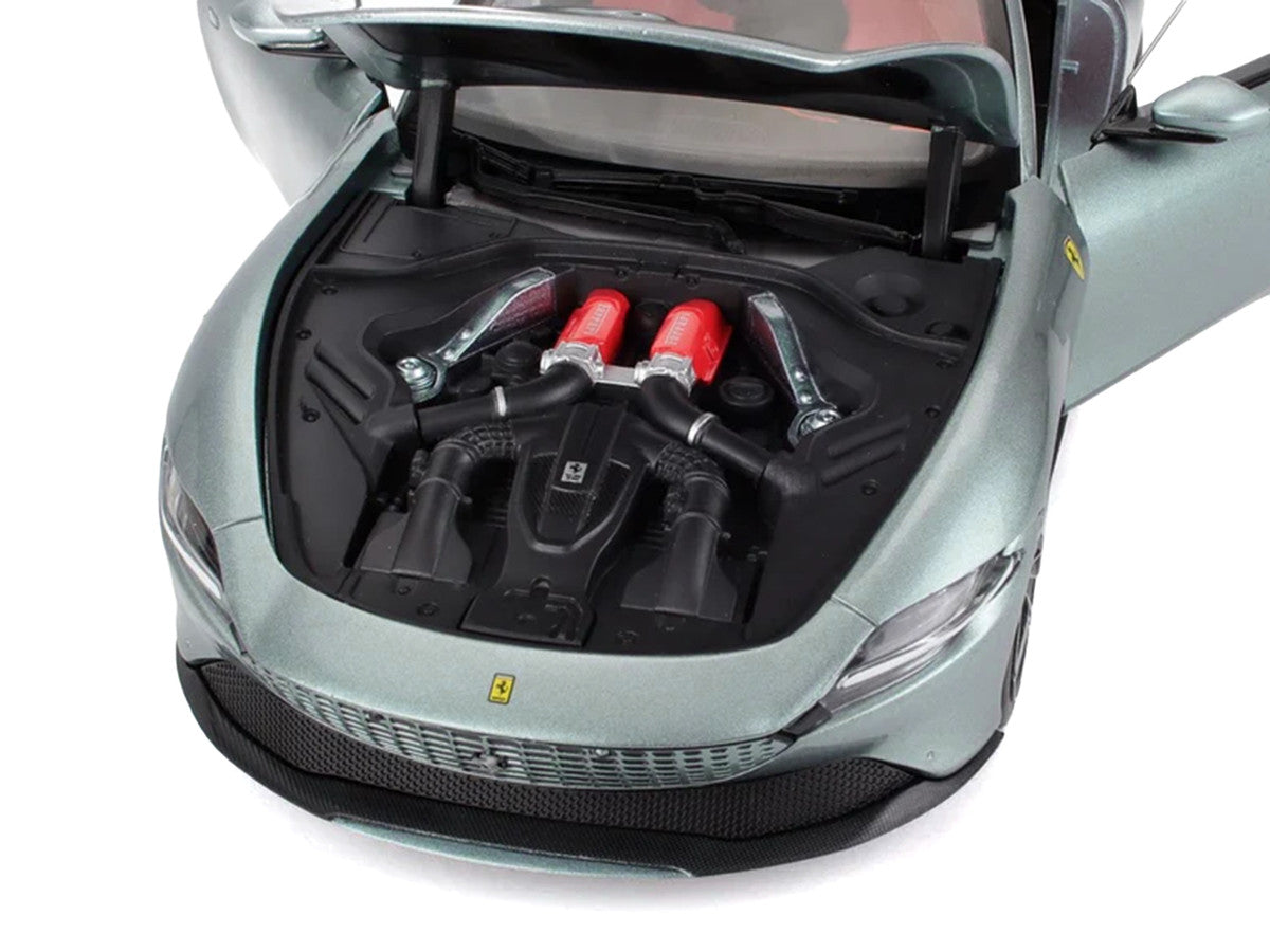 2019 Ferrari Roma Gray Metallic with Pink Interior 1/18 Diecast Model Car by Polistil