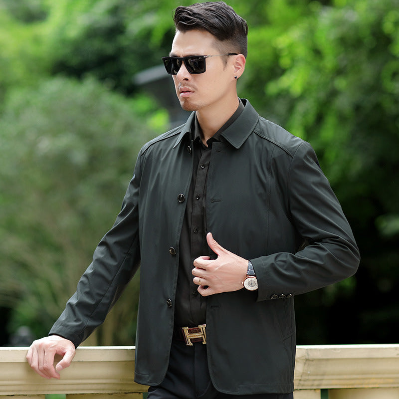 Men's Casual Jacket for Ages 40-50, Spring/Fall