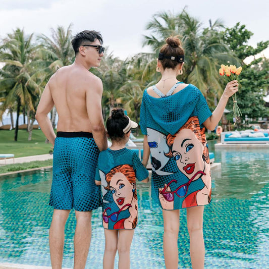 Parent-child Swimsuit Mother And Daughter Split Flat Angle Three-piece Set