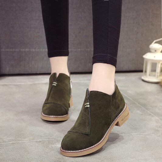 British wind matte low help Martin boots female thick with short boots