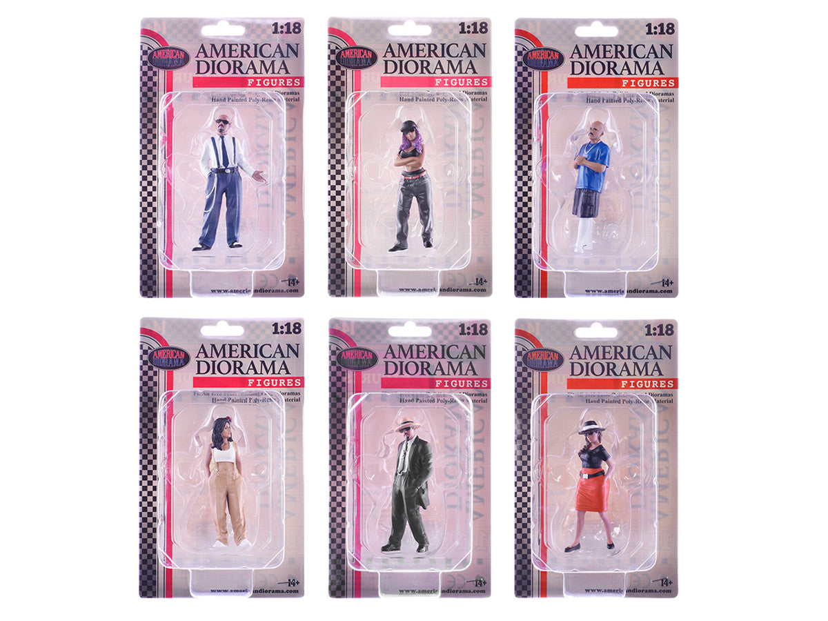"Hanging Out 3" 6 piece Figure Set for 1/18 Scale Models by American Diorama