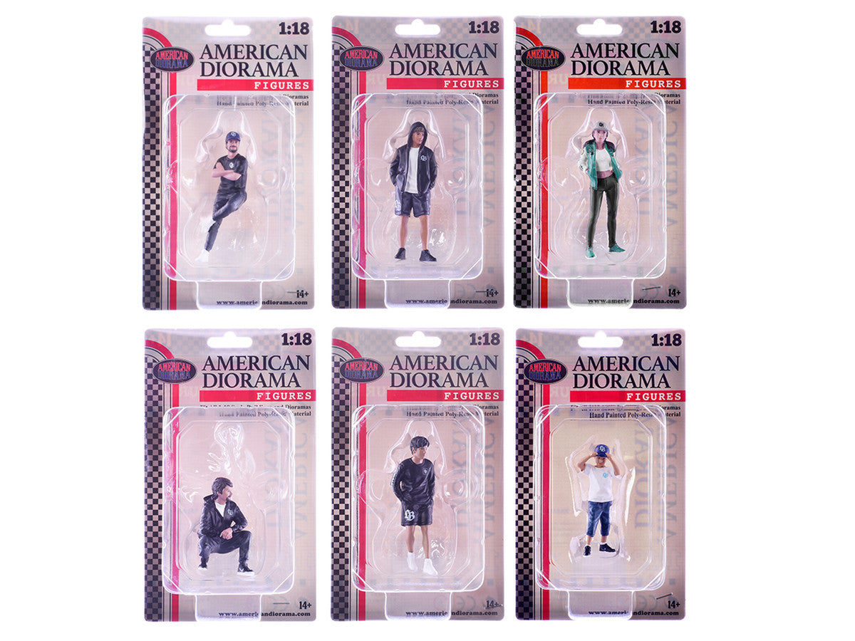 "LB Nation" 6 piece Figure Set for 1/18 Scale Models by American Diorama