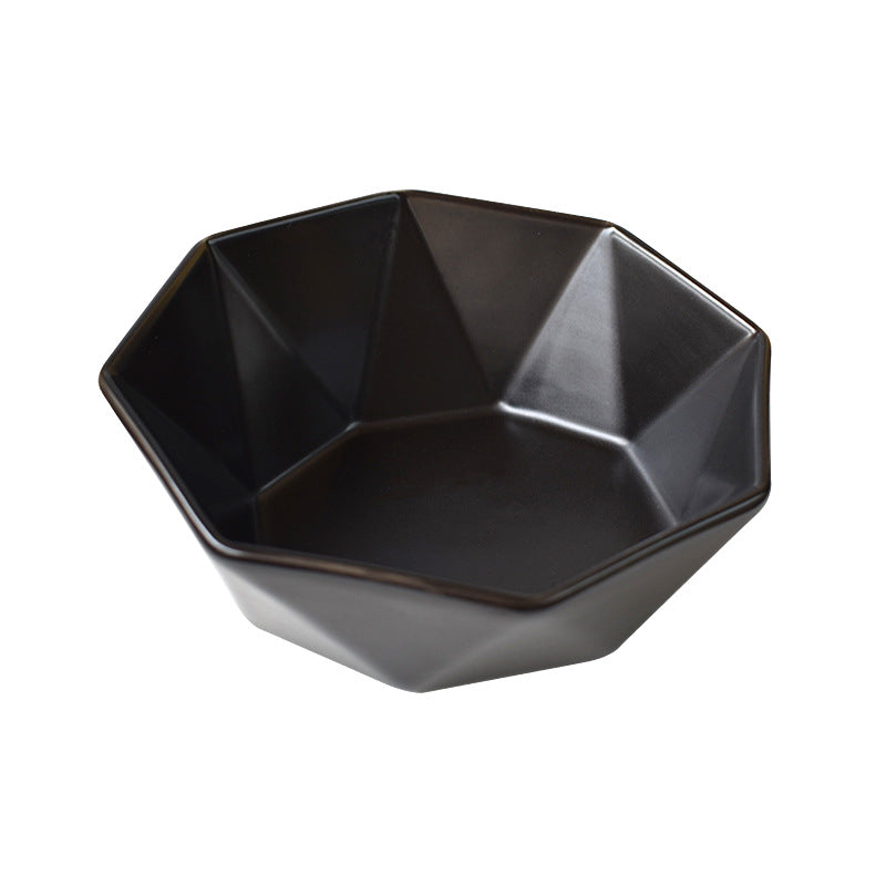 Ceramic high-footed cat food bowl