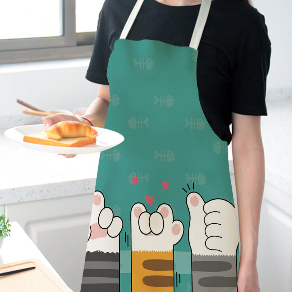 Explosive Animal Animation Multifunctional Kitchen Apron Cotton And Linen Apron