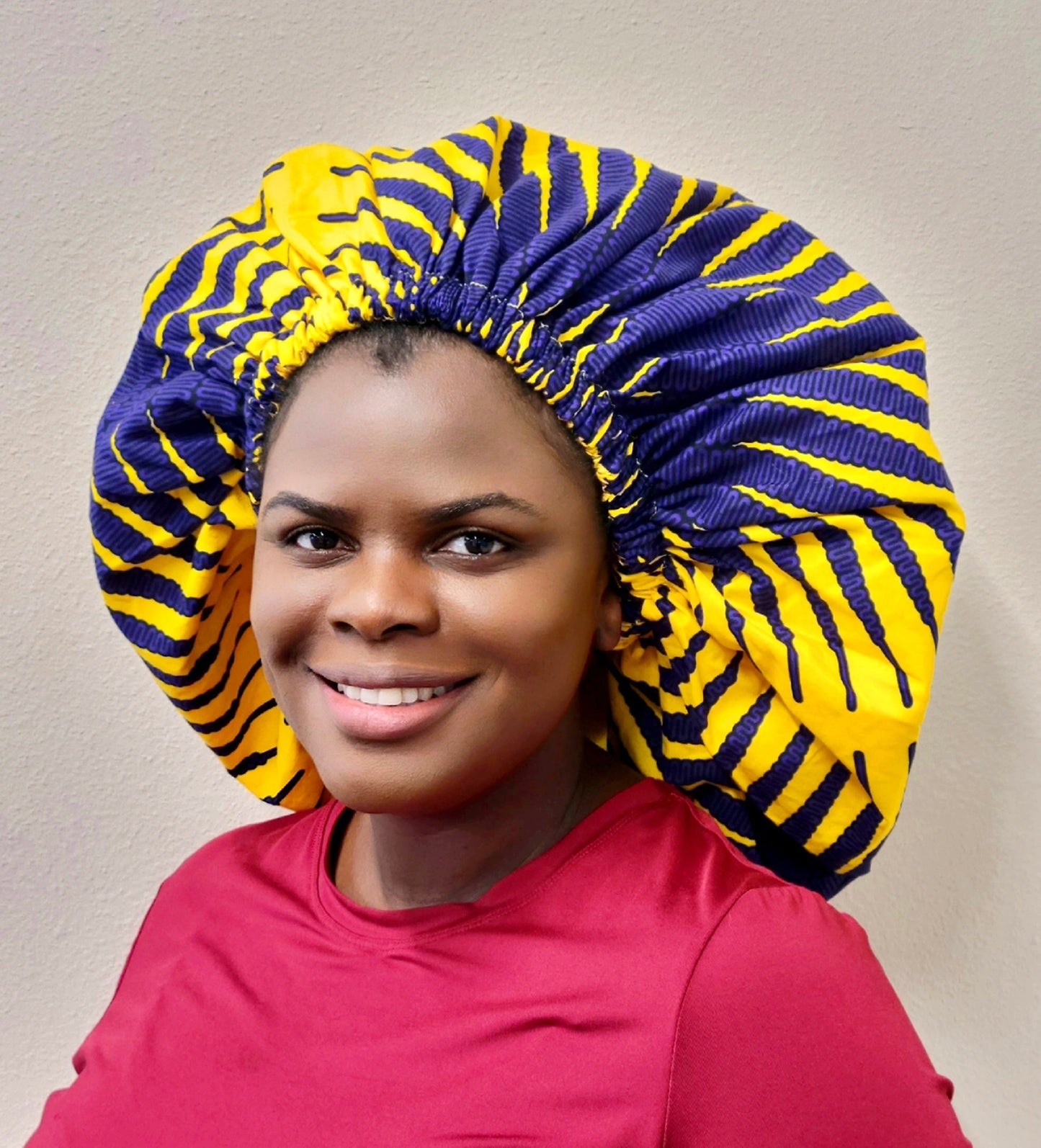 XL Silk Lined African Print Bonnet