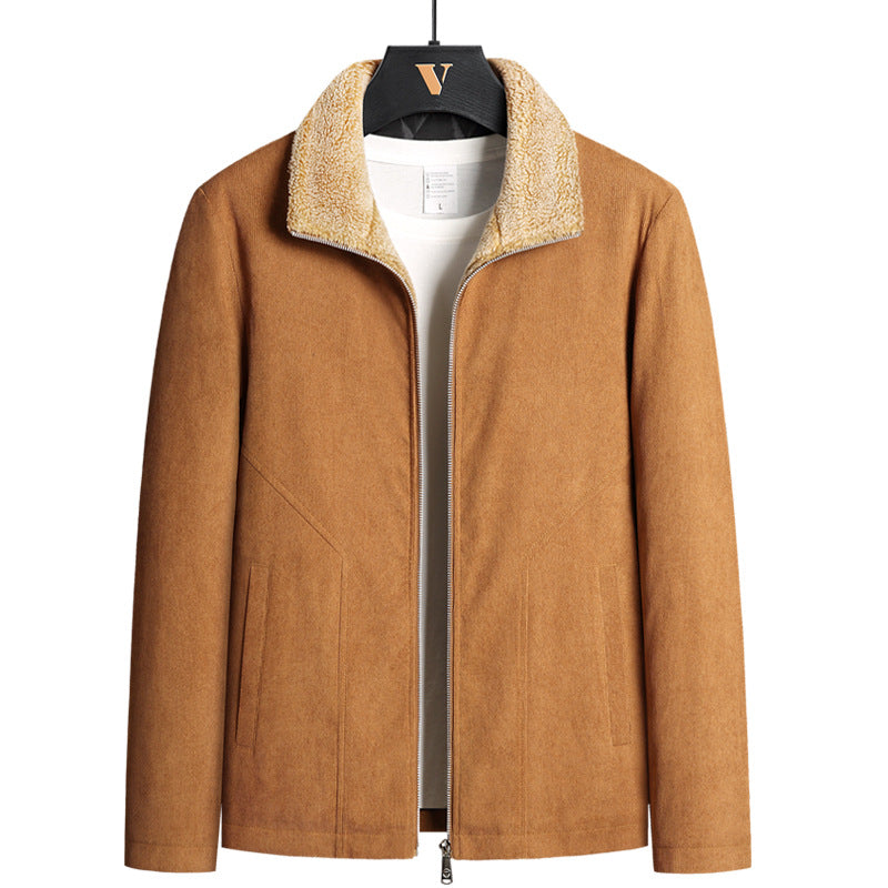 Men's Corduroy Jacket with Thick Cotton Lining