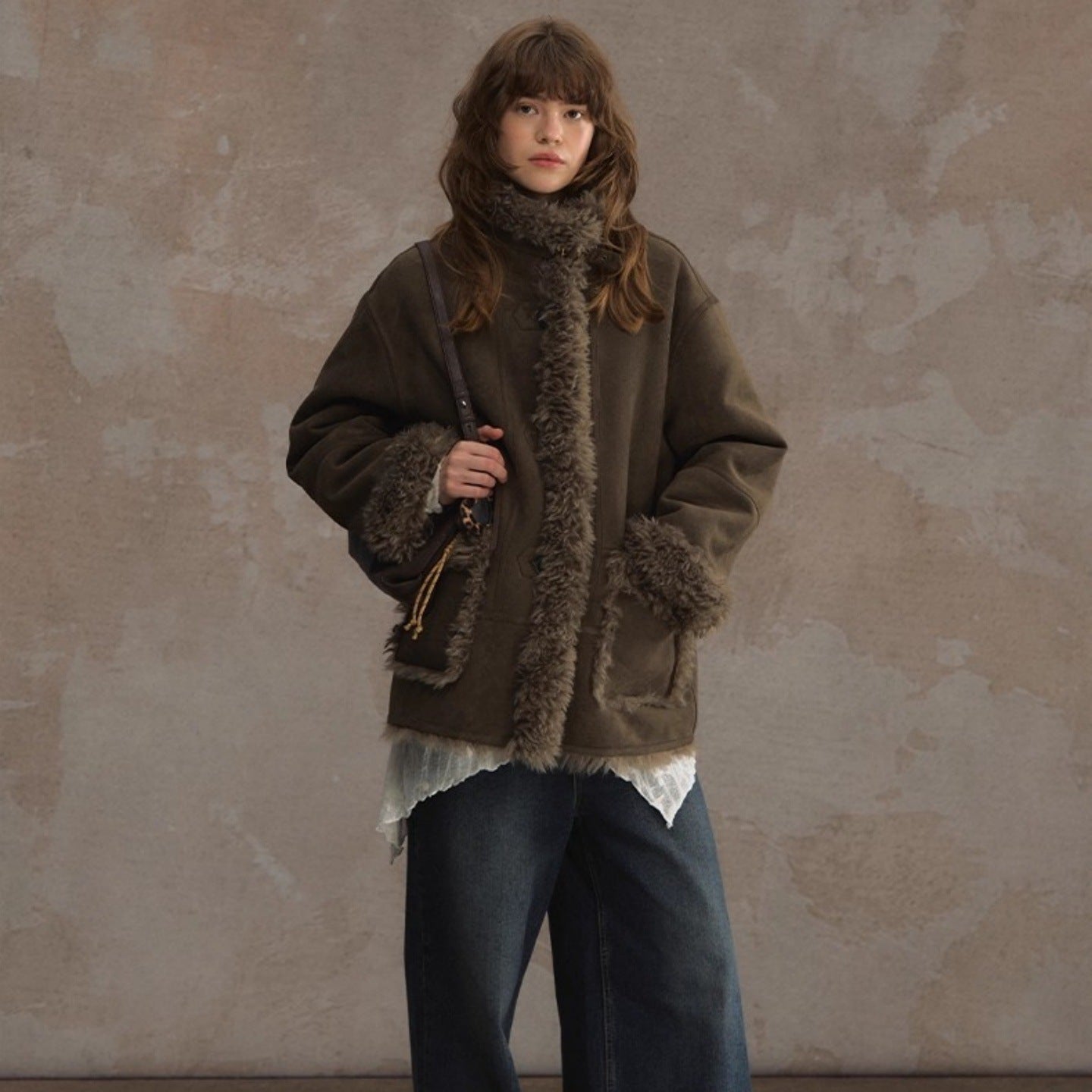 Womens Thickened Lambswool Coat For Autumn And Winter