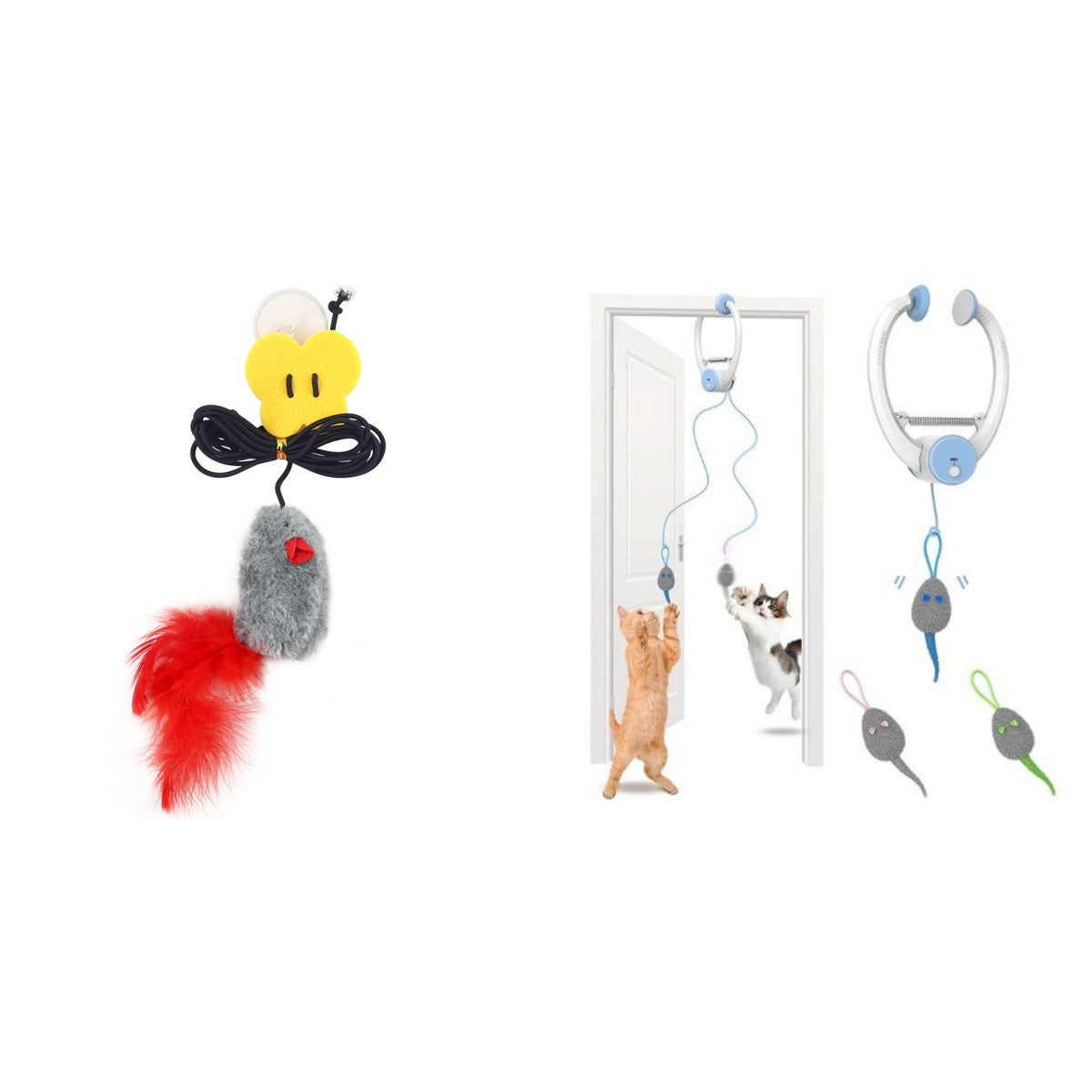 Colorful Beating Mouse Electric Door Holder Hanging Automatic Interactive Toy