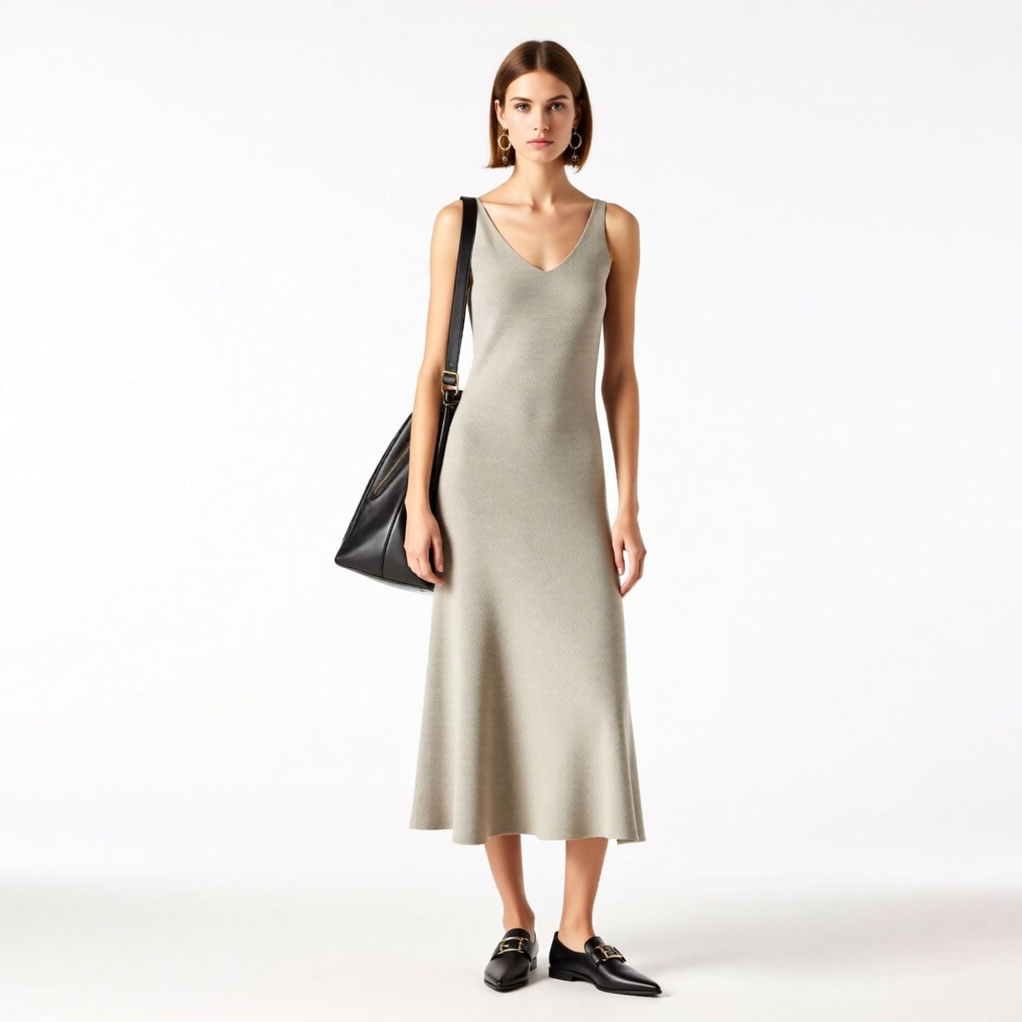 Sleeveless Knitted Vest Dress For Women
