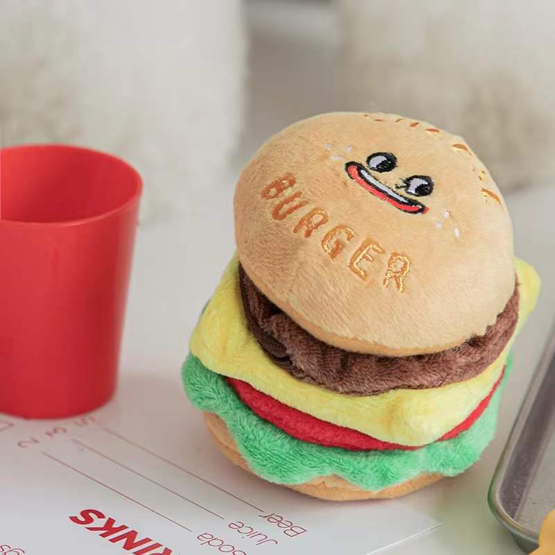 Hamburger Toy Pet Sniffing Soothing Sound Paper Decompression