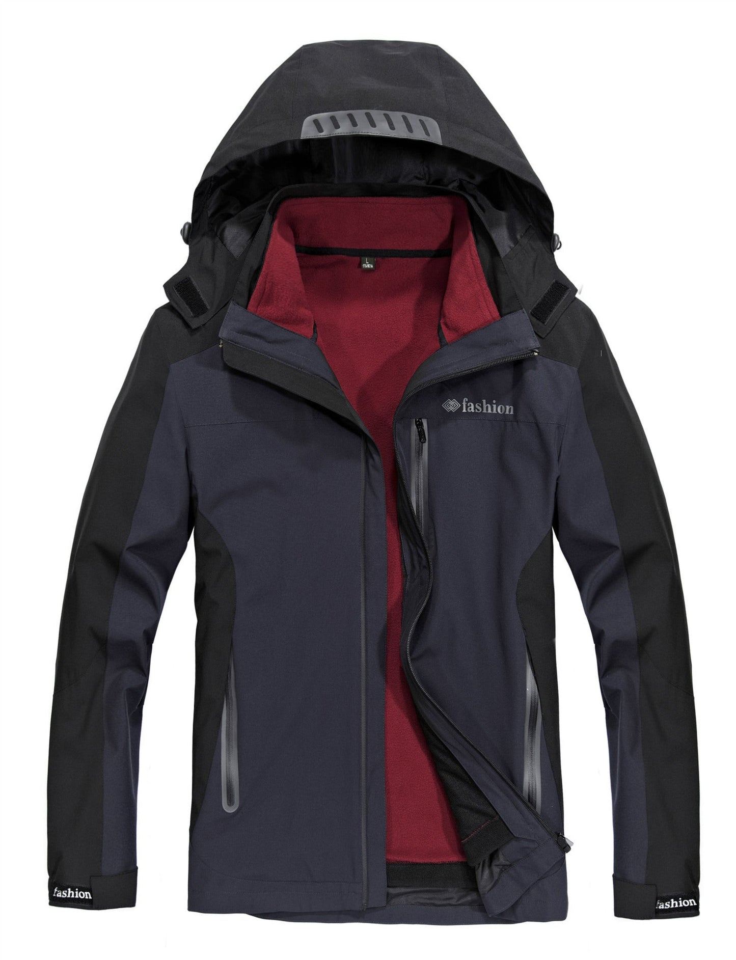 Men's 3-in-1 Outdoor Jacket Set with Windproof Design