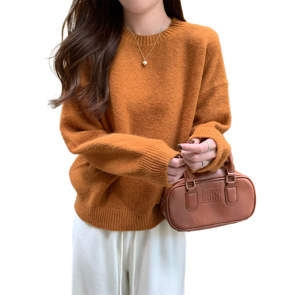 Korean Style Soft Glutinous Loose Candy Color Sweater