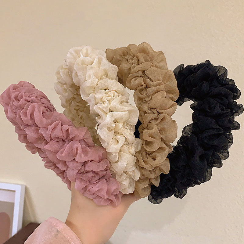 Mesh Pleats Hairband Decoration Women