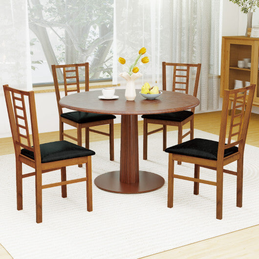 PU Leather Upholstered Wood Dining Chairs Set of 4-White