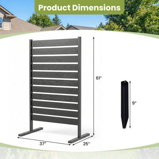 2 Pieces Outdoor Privacy Screen Fence for Backyard Pool Lawn-Gray
