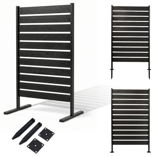 2 Pieces Outdoor Privacy Screen Fence for Backyard Pool Lawn-Gray