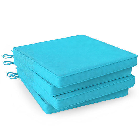 Outdoor Chair Cushion Set of 4 Waterproof Olefin Seat Cushions-Turquoise