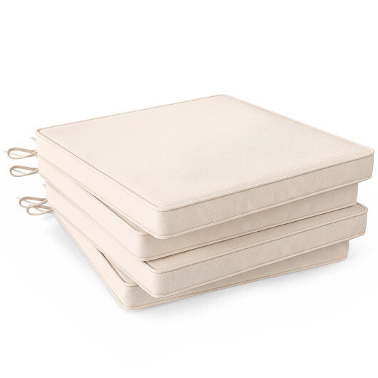 Outdoor Chair Cushion Set of 4 Waterproof Olefin Seat Cushions-Turquoise