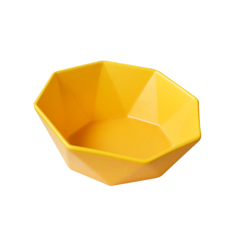 Ceramic high-footed cat food bowl