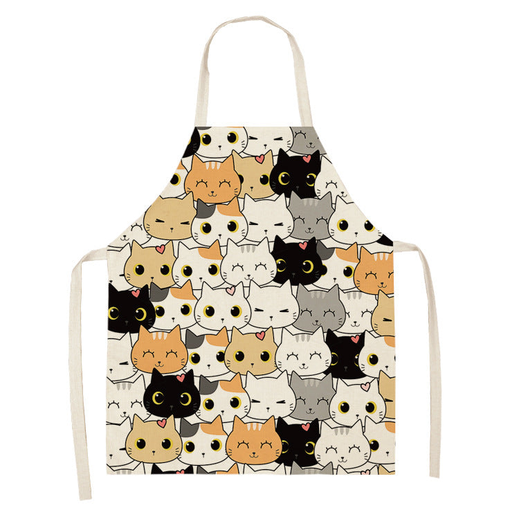 Explosive Animal Animation Multifunctional Kitchen Apron Cotton And Linen Apron