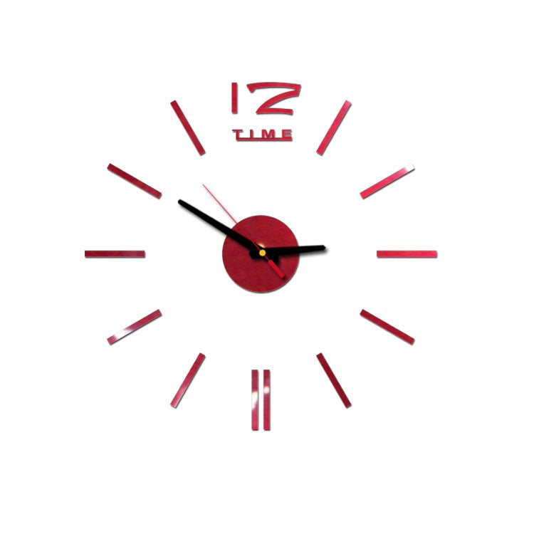 Creative acrylic mirror wall clock DIY stereo hanging