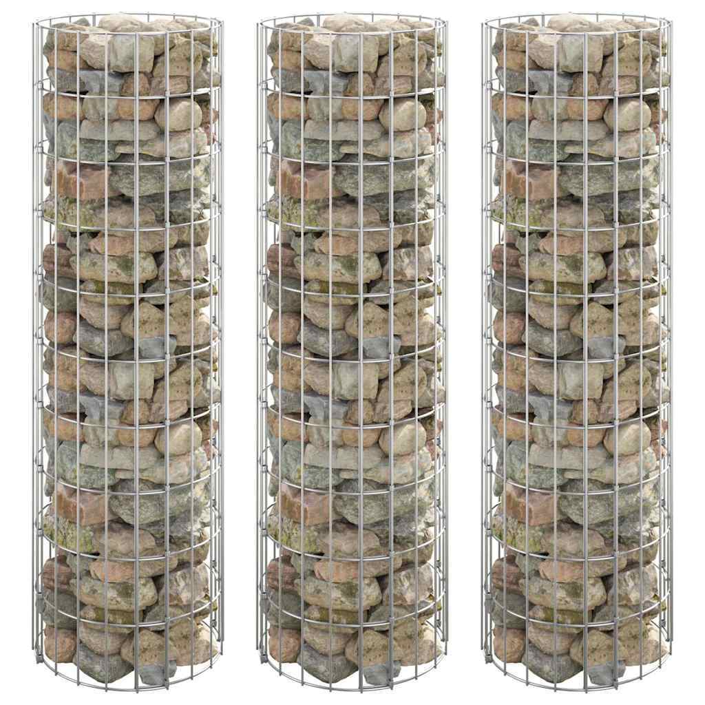 Circular Gabion Raised Beds 3 pcs Galvanized Steel 11.8"x39.4