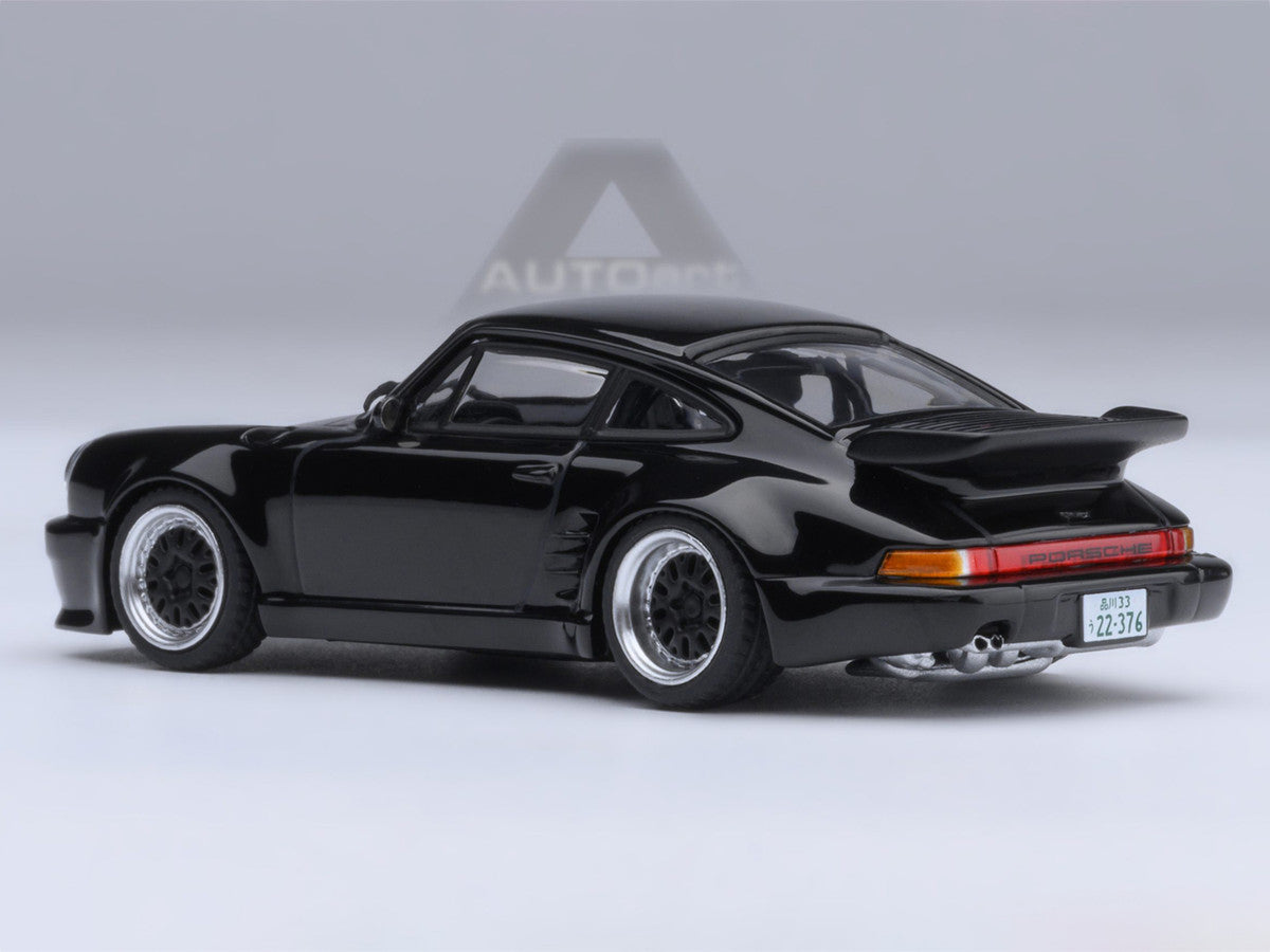 Porsche 911 (930) Turbo "Blackbird" Black "Wangan Midnight - Comic #1 Version" Manga 1/64 Model Car by Autoart