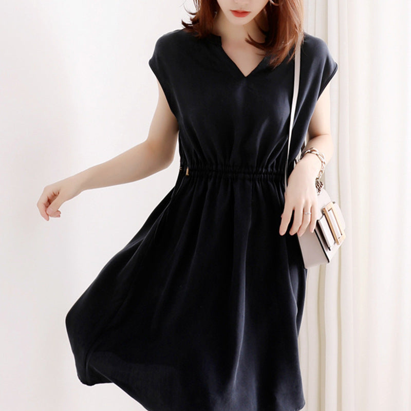 Dress dress solid color short sleeve chiffon skirt women
