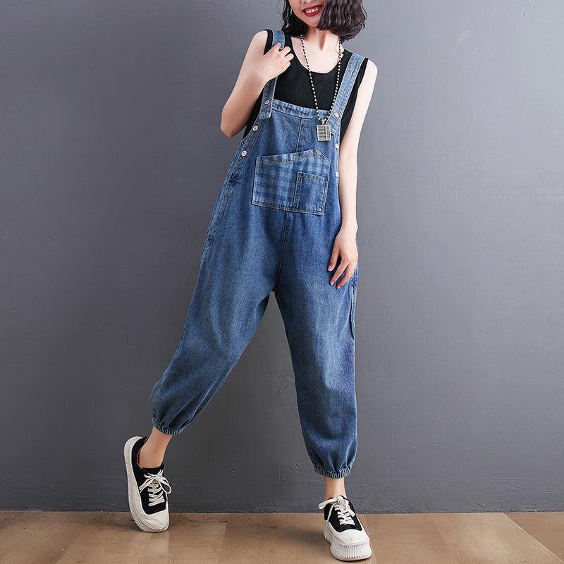 Elegant Women's Summer Loose Wide Leg Denim Pants
