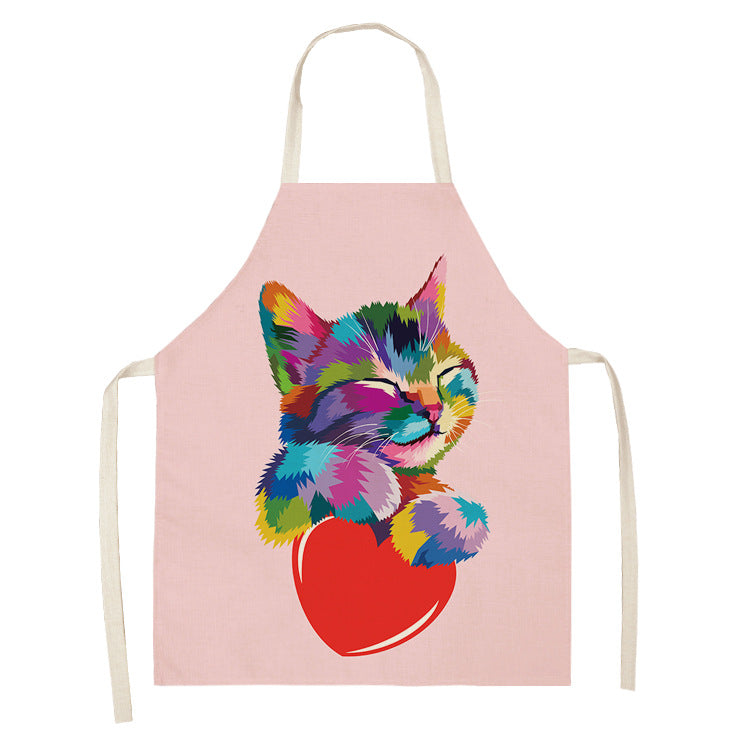 Explosive Animal Animation Multifunctional Kitchen Apron Cotton And Linen Apron