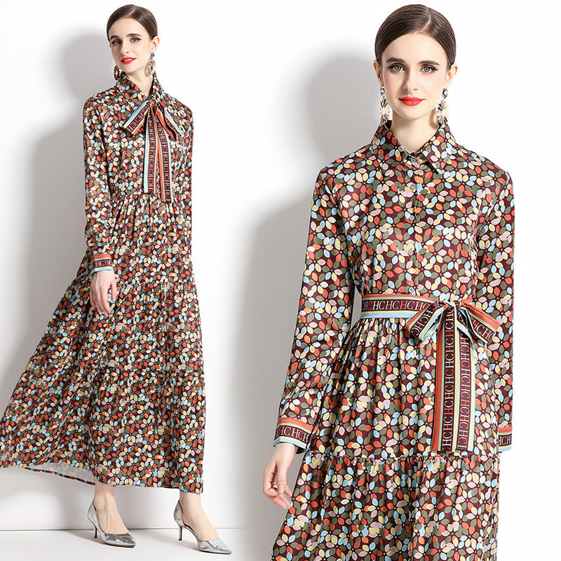 Slim-fit Positioning Printing Dress Women