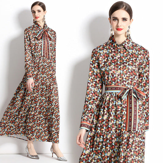 Slim-fit Positioning Printing Dress Women