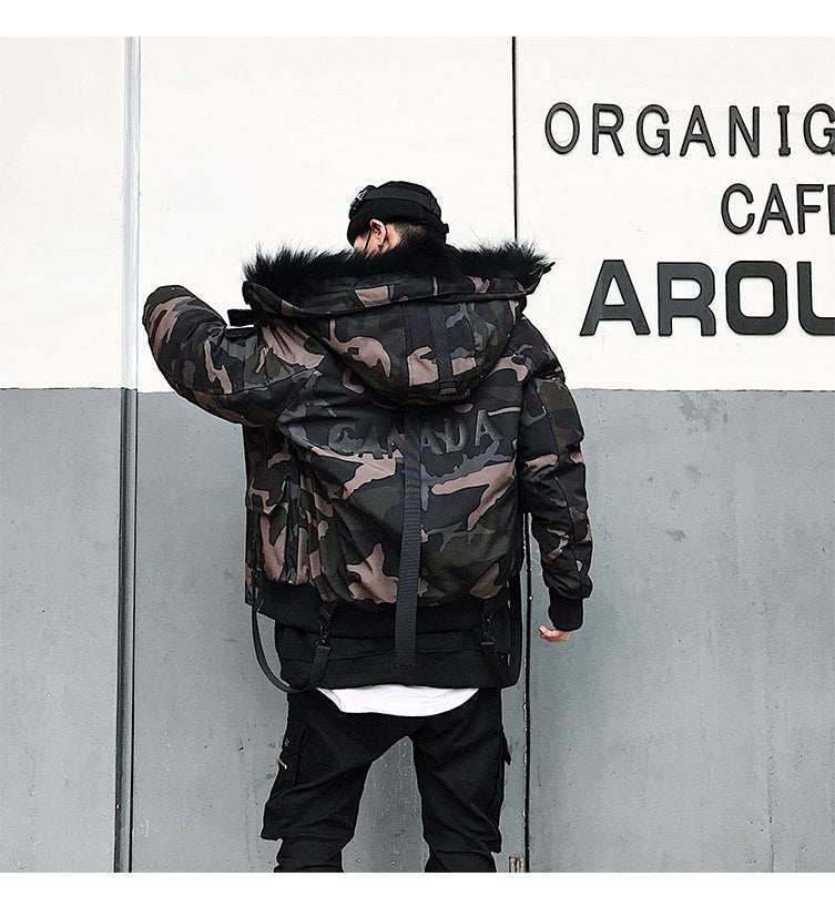 Stylish Short Hooded Warm Cotton Jacket for Men