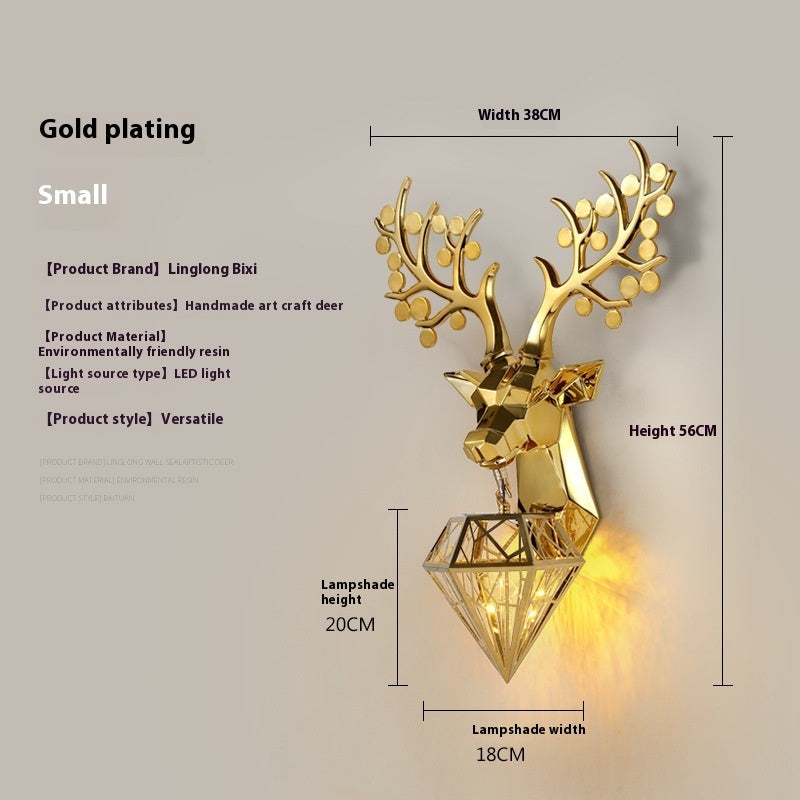 Deer Head Wall Lamp Creative Personalized Antlers
