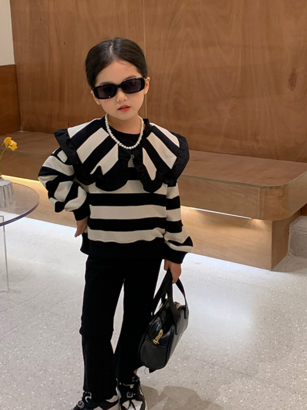 Mother And Daughter Long-sleeved Striped Sweater Two-piece Parent-child Suit