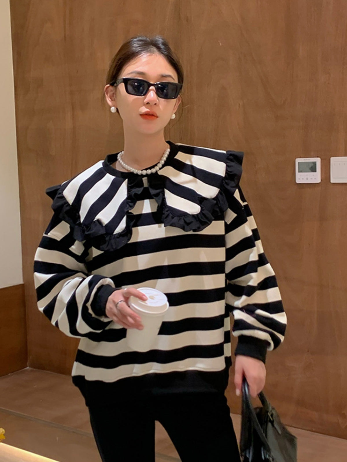 Mother And Daughter Long-sleeved Striped Sweater Two-piece Parent-child Suit