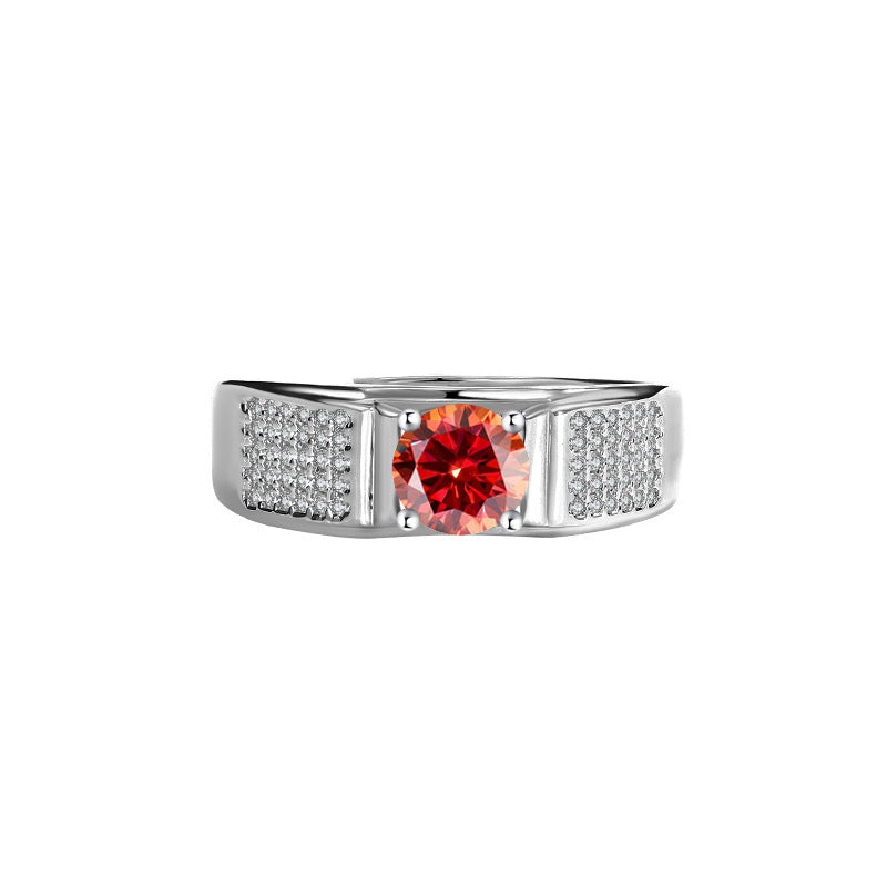 D Color Moissanite Starry Men's Ring