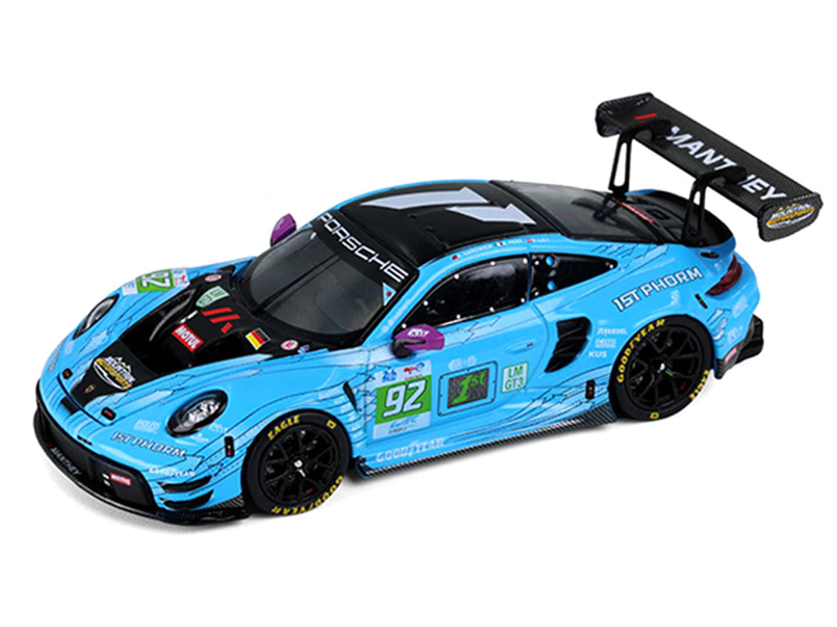 Porsche 911 GT3 R (992) #92 Ryan Hardwick - Richard Lietz - Riccardo Pera "Manthey 1st Phorm" LMGT3 Class Winner "24 Hours of Le Mans" (2025) 1/64 Diecast Model Car by Trends Hobby