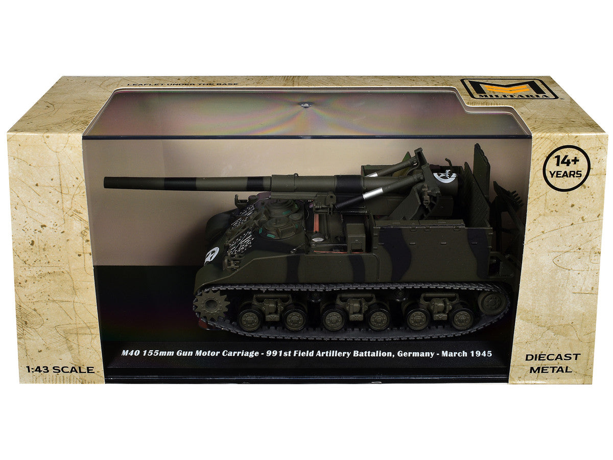 M40 155mm Gun Motor Carriage "991st Field Artillery Battalion Germany" (1945) United States Army 1/43 Diecast Model by Militaria Die Cast