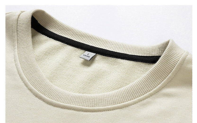 Fleeced Hoodie Pullover For Men With Round Collar