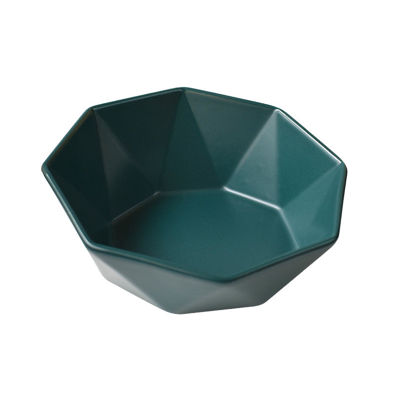 Ceramic high-footed cat food bowl
