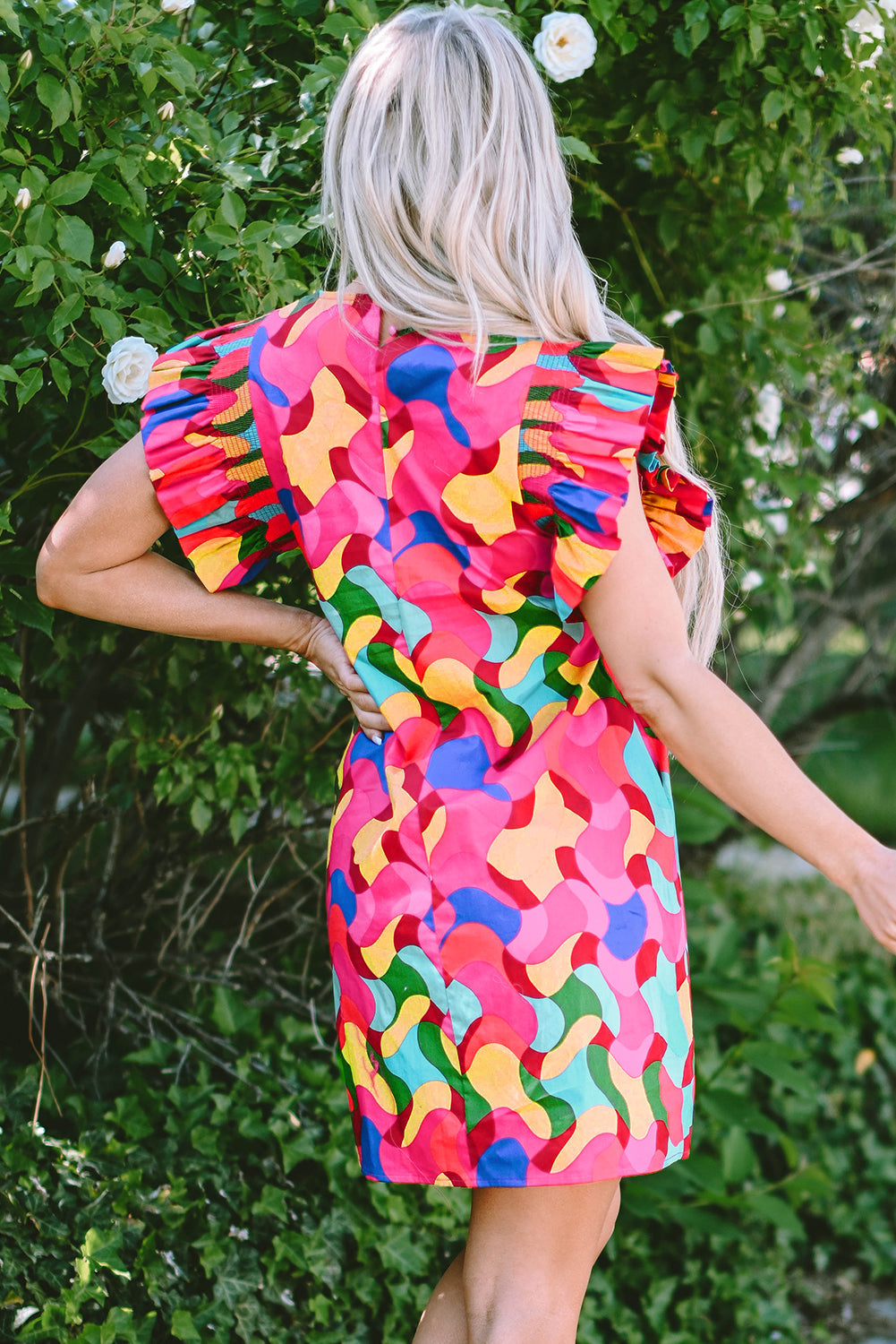 Amaia Ruffle Sleeve Shift Dress