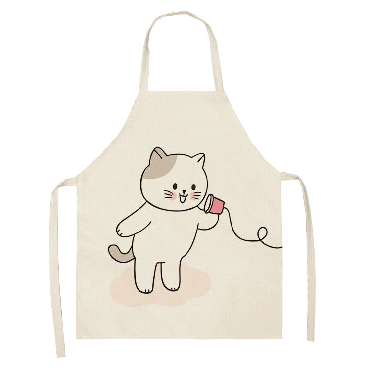 Explosive Animal Animation Multifunctional Kitchen Apron Cotton And Linen Apron